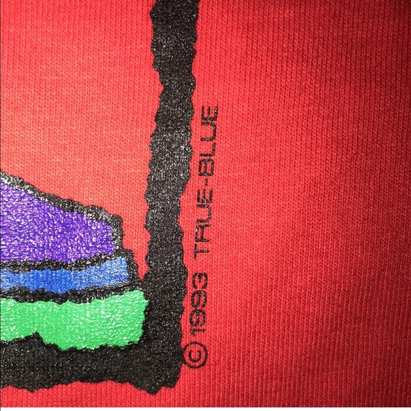 Vtg1993True Blue Texas Boots Single Stitched Shirt - Picture 3 of 7